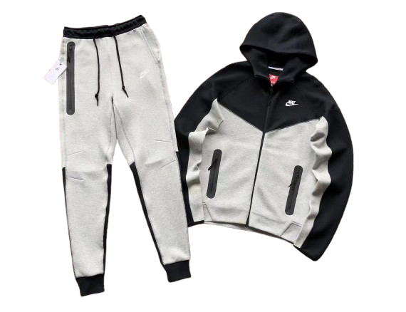 Conjunto Nike Techfleece Cinza Com Preto